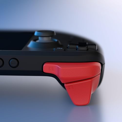 Vista 9 de PlayVital Botones de hombro Juego de mejoras de gatillo para pulgar, tapas de agarre para Steam Deck Rojo