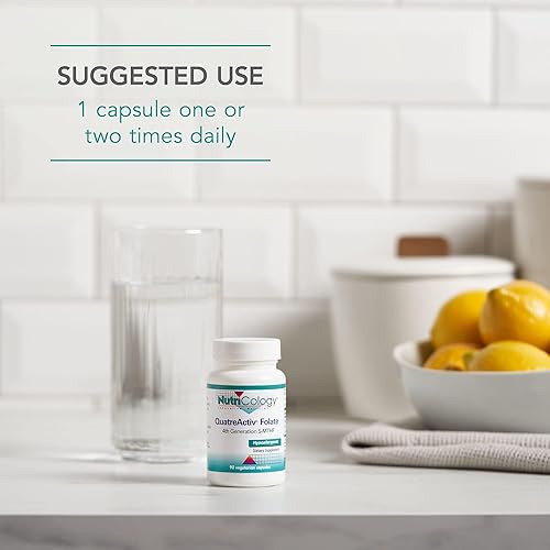 Miniatura 7 de Nutricology QuatreActiv Suplemento de folato - Metilfolato, 5-MTHF, soporte de metilación, cuatrefólico, cápsulas vegetarianas - 90 unidades