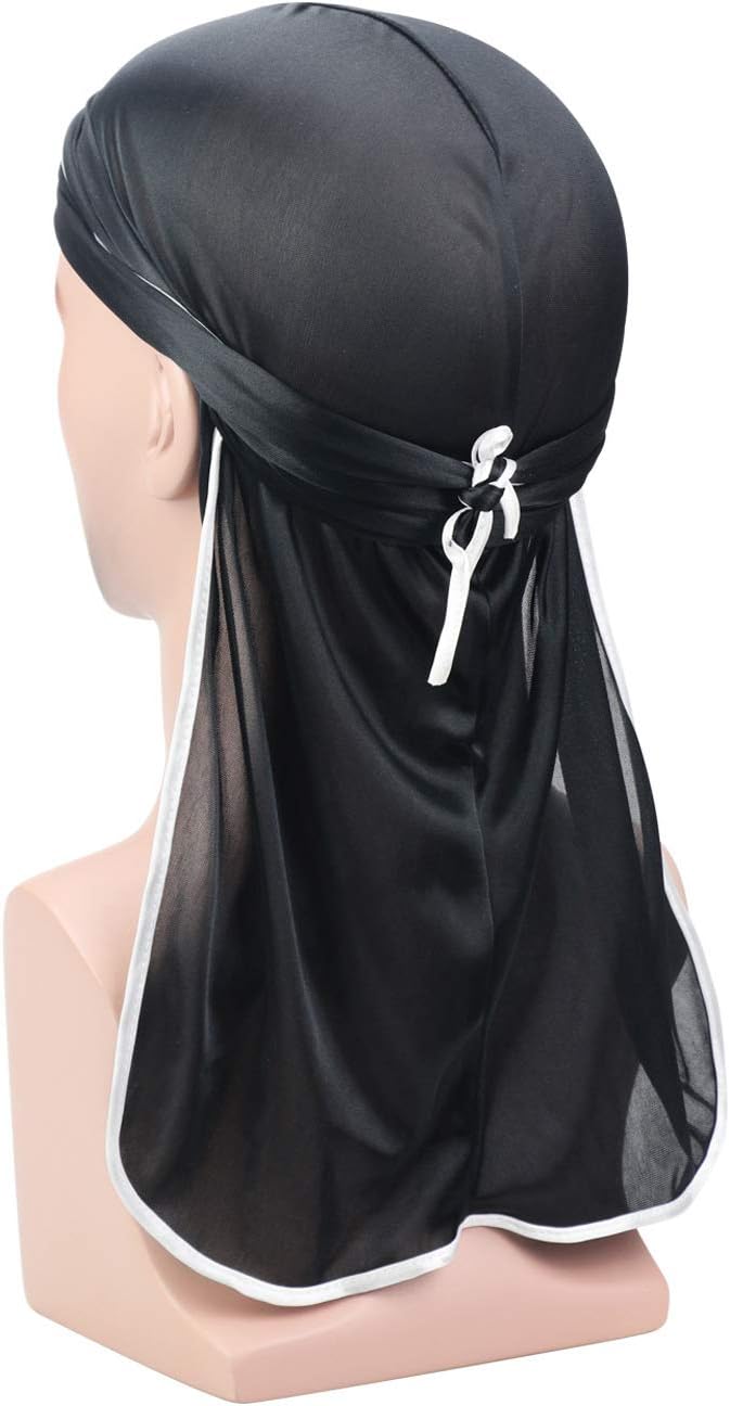 3 Pcs Silky Durags for Men Waves Headwraps Satin Doo Durag Award 1 Wave Caps