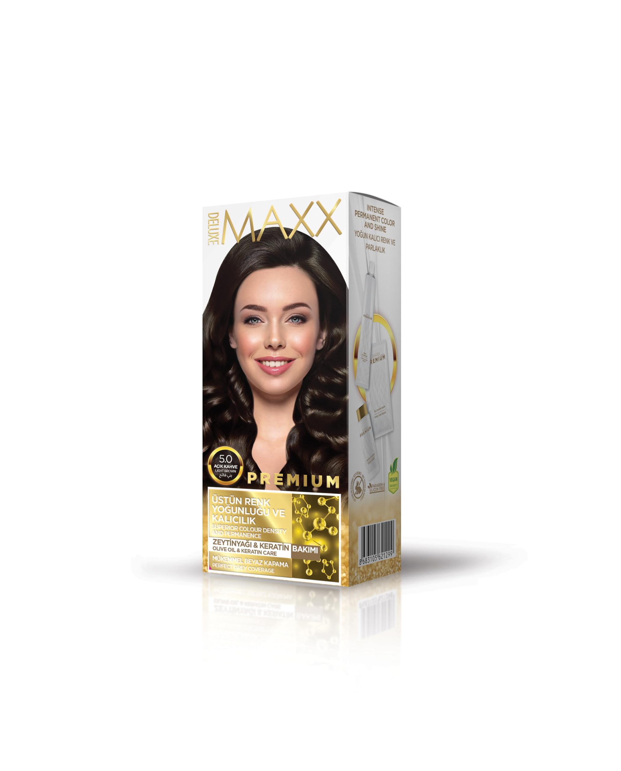 Maxx Deluxe Premıum Yarı Kit Set Saç Boyası 5.0 Açık Kahve