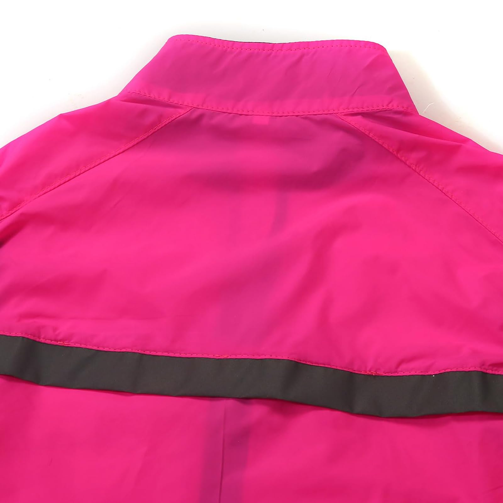 Damska lekka kamizelka rowerowa Odzież wierzchnia Wodoodporny kołnierz ze stójką Softshell Running Gilet Odblaskowa bezpieczna kurtka bez rękawów z kieszeniami na zamek do jazdy,Pink-S
