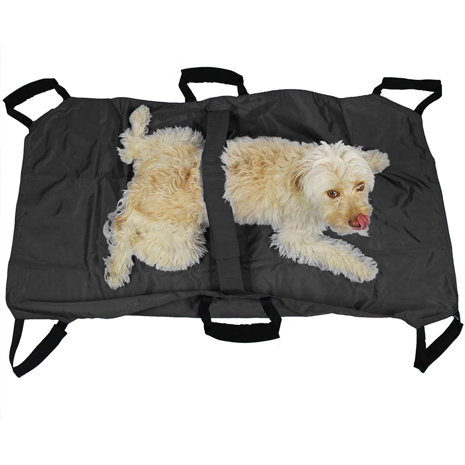CiCixixi Pet Stretcher Foldable with 6 Handles Emergency Animal Carrier Anti-bite Nylon Strap Pet Supplies Safety Belt for Animal Medical Injury Bearing Capacity of 60kg