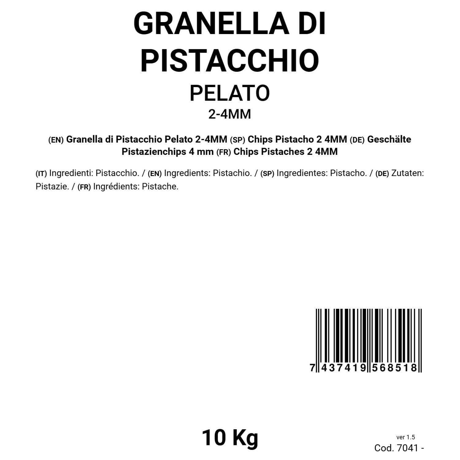 Granella di Pistacchio Pelato 2-4MM 10Kg