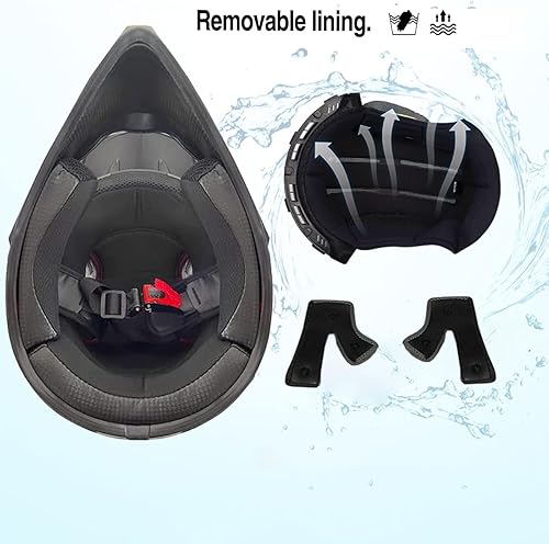 Miniatura 6 de Casco de motocross para adultos jóvenes, motocross, anticolisión, de cara completa, aprobado por DOT, BMX, descenso, todoterreno, casco de bicicleta