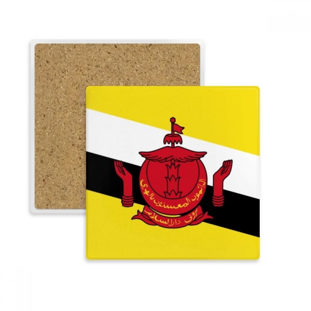 Brunei drapeau national cadeau asiatique original sous-verre en pierre