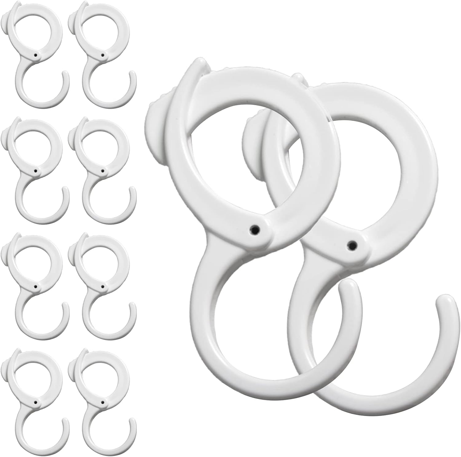 Muranana 15Pack Plastic S Hooks, Hanging Hooks with Safety