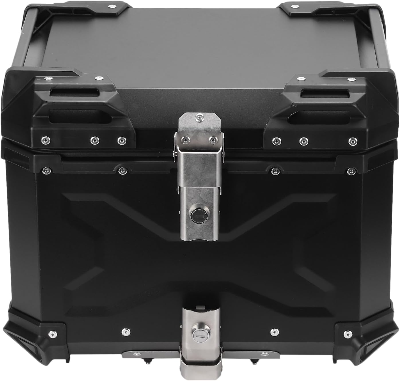 Domary レザーライニングとライダー用クイックリリースロック付きトップケースアルミニウム合金テールボス (45L)