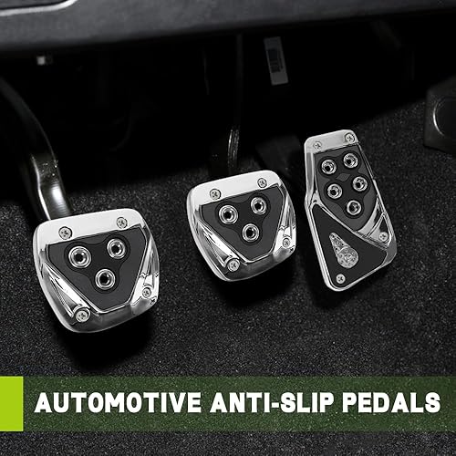 Miniatura 3 de Almohadillas para pedal de automóvil, kit de placa de descanso de pedales, cubiertas de pedal de gas, almohadillas de pedal de gas de freno,