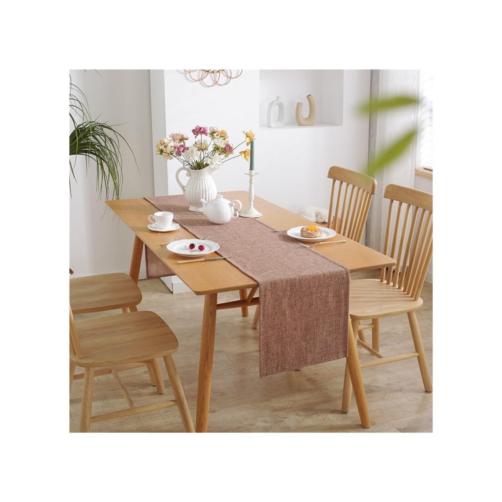 Cheesecloth Table Runners Burlap Style Farmhouse Table Runners , Beige Rustic Woven Dining Runner For Home,Party Decoration, Everyday Use(Brown,30x180cm)