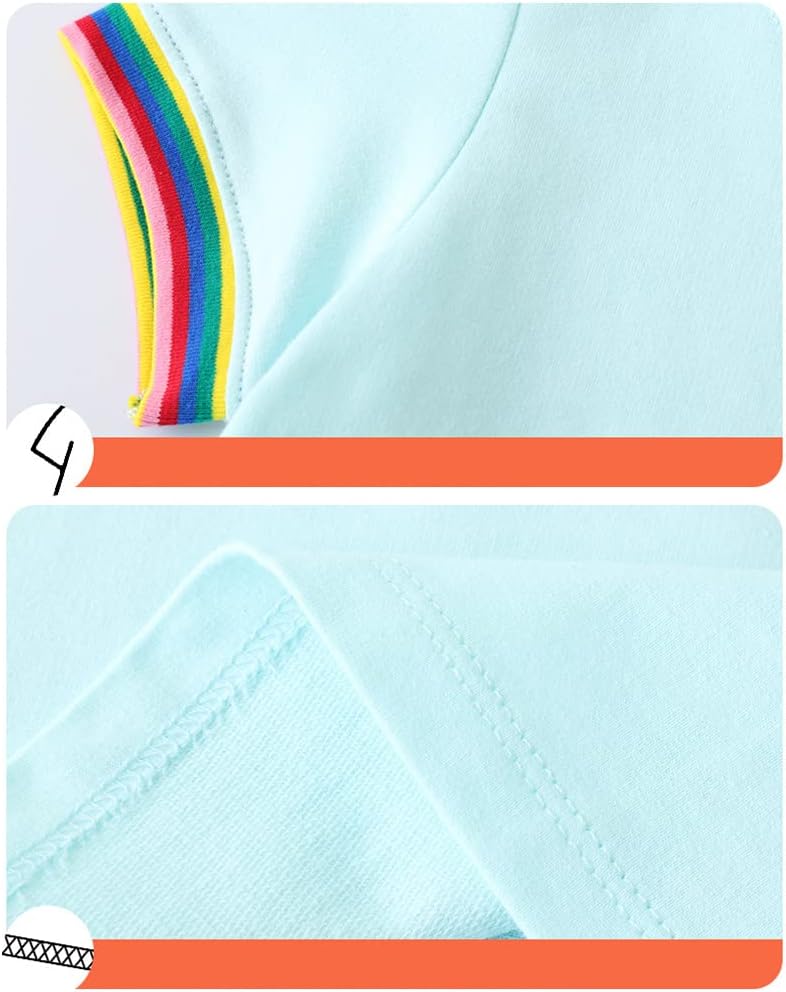 2-7 Years Girls Dresses Toddler Casual Summer Dress Cute A-line Dress for Home School 18-24 Months Rainbow204 image 5 of 5 B0BX6S4L56