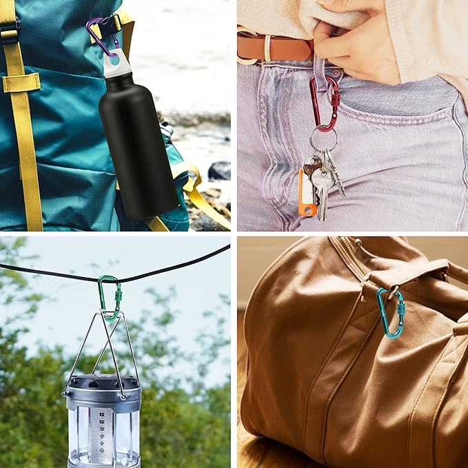 6pcs 2”D-Clip Durable Locking Carabiner Keychain Clip,Keychain Clip Hook - Image 5