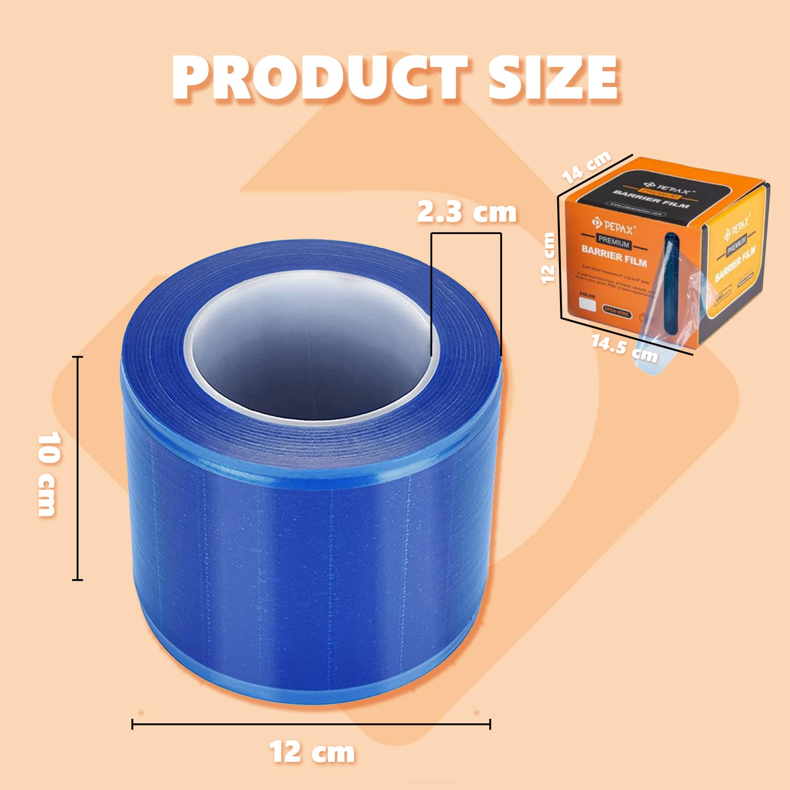 Premium pellicola barriera – 1200 fogli 15,2 x 10,1 cm rotolo pellicola blu dentale monouso per proteggere dalle infezioni