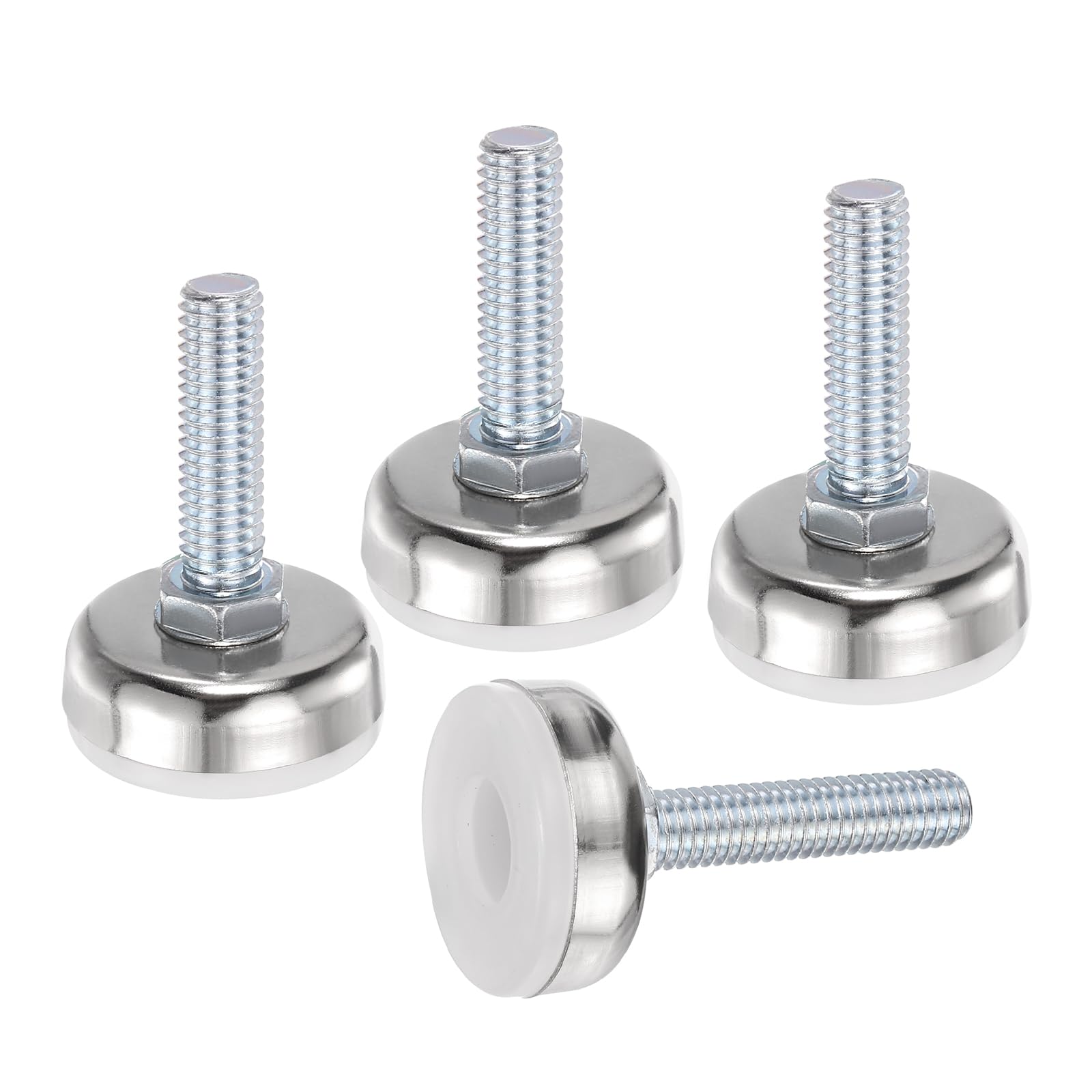 sourcing map 4Pcs Furniture Leveling Feet, 3/8"-16 x 0.8" x 1.4" Adjustable Metal Furniture Feet Levelers, Non-Slip Screw in Threaded Table Leg Levelers for Sofa, Chair, Cabinet, Table
