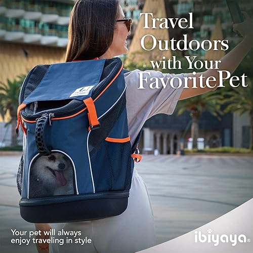 Miniatura 8 de ibiyaya - Transportador de mascotas aprobado por aerolíneas para perros y gatos pequeños a medianos - Mochila para perros, material de malla