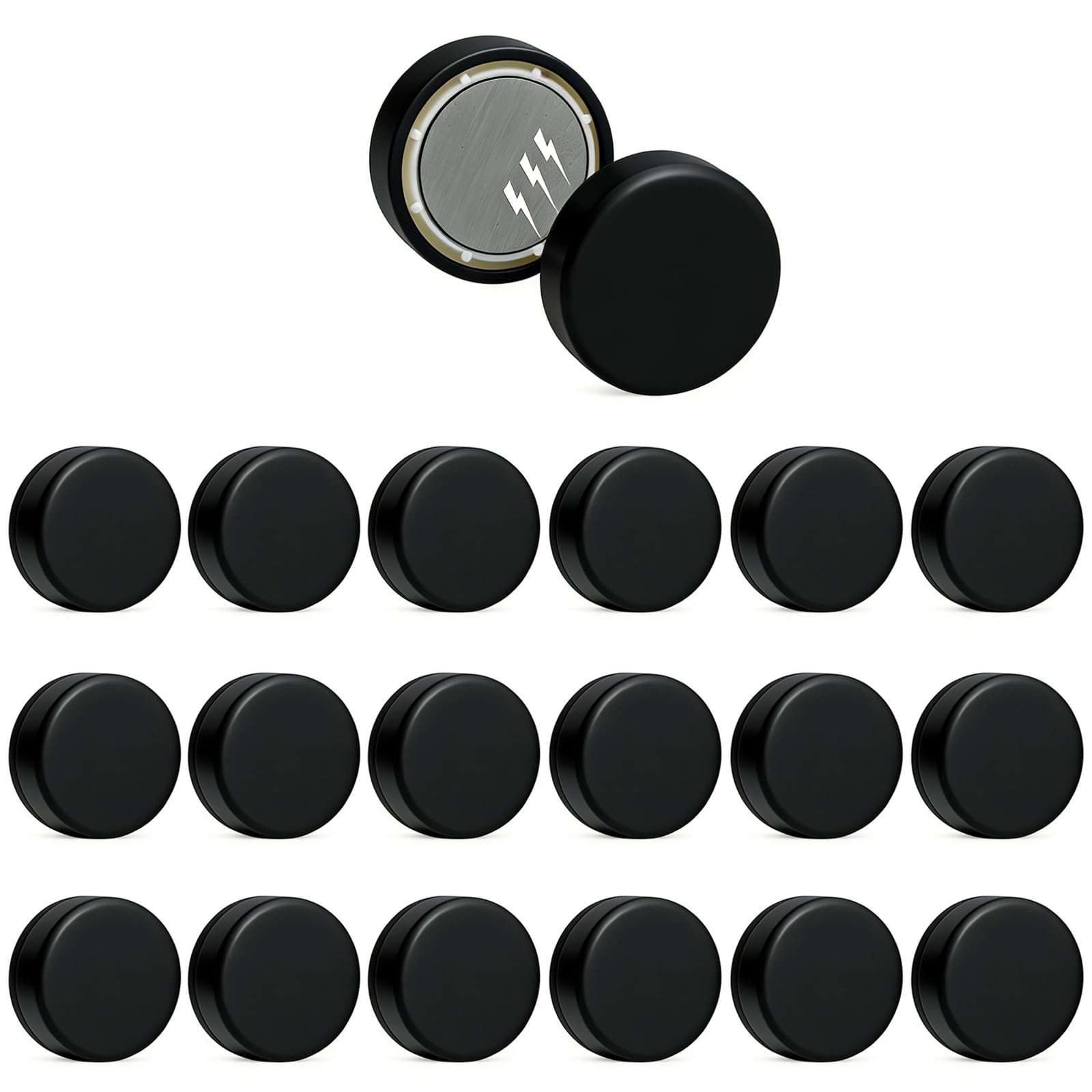 Wulshome 18 PCS Magnetic Shower Curtain Weights, Strong Shower Curtain Magnets Curtains Weights for Hems No Sew Outdoor Heavy Duty Curtains Liner Magnets for Drapery Tablecloth Refrigerator(Black)