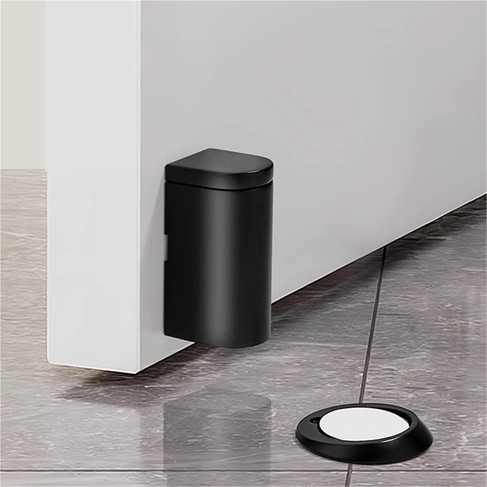 Tope de puerta magnético acero inoxidable, soporte ajustable sin clavos, Hardware, anticolisión, 2 uds para Puertas de Madera(Silver)