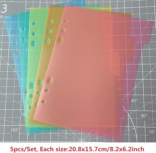 Miniatura 7 de 6 piezas A5 cubierta de carpeta de 6 anillas, transparente y suave, separadores de pestañas de PVC para carpetas, separadores de carpetas para
