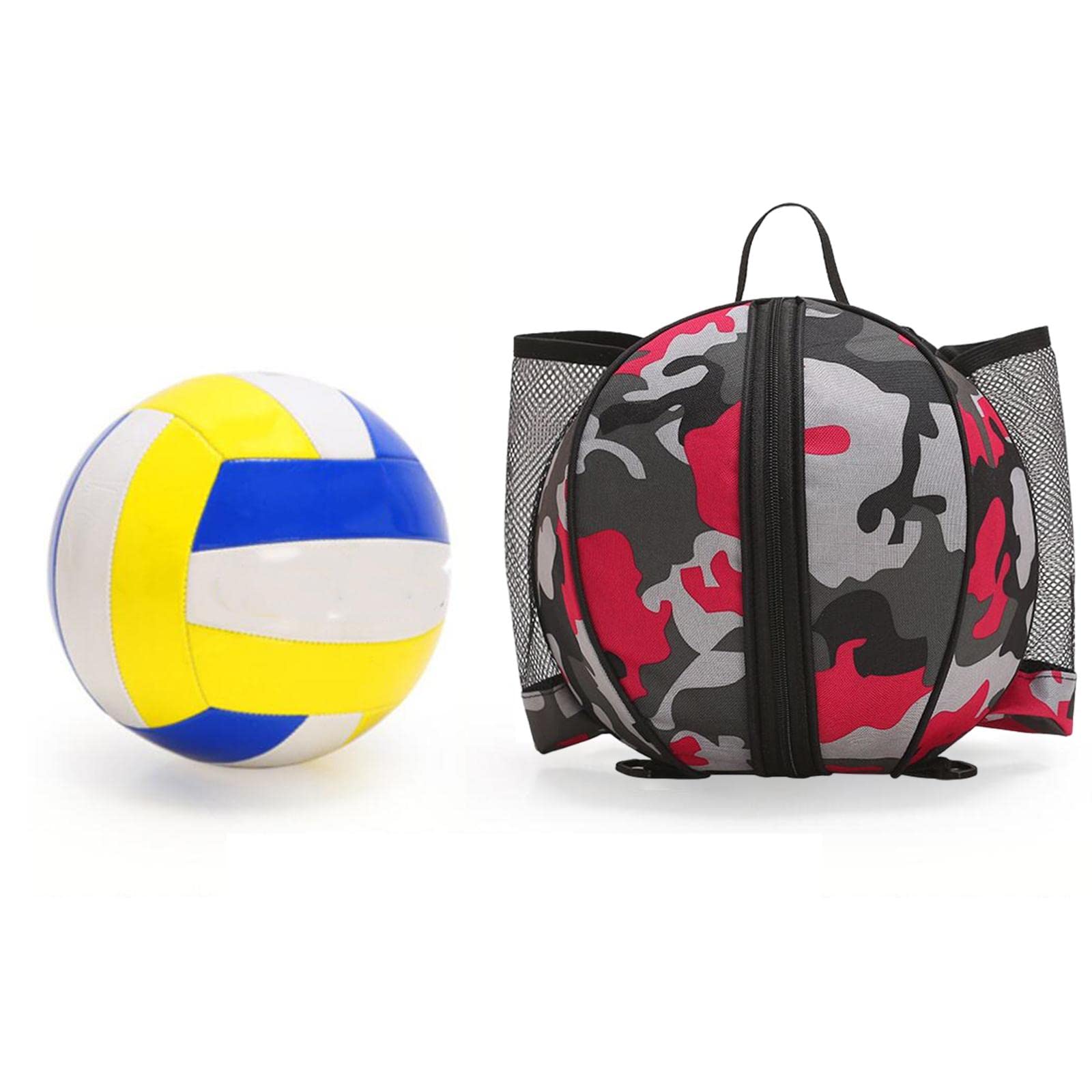 F Fityle Bolsa de Baloncesto Universal, Mochila de Almacenamiento, Correa de Hombro Ajustable, balón de fútbol para fútbol, Baloncesto, Voleibol, Entrenamiento, Rojo