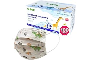Protective Disposable Face Masks for Kids - 100 Count