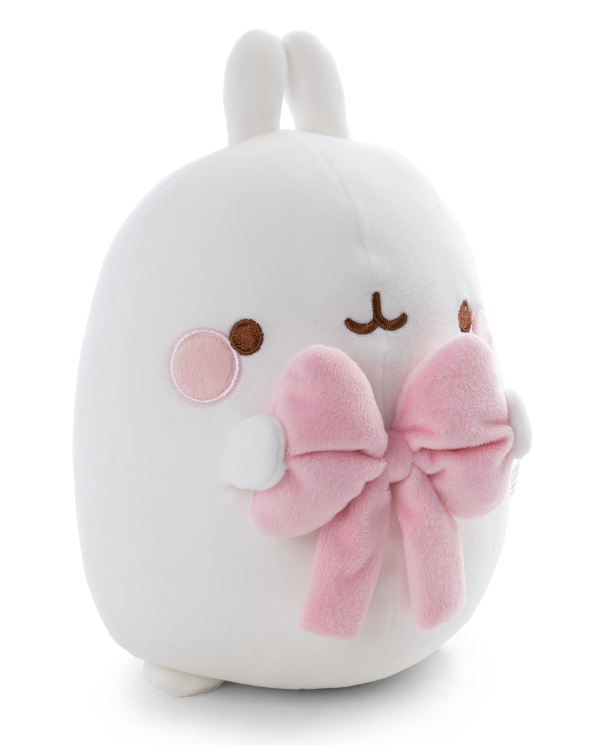 NICI Molang Soft Toy with Bow, 12 cm, White - 62778