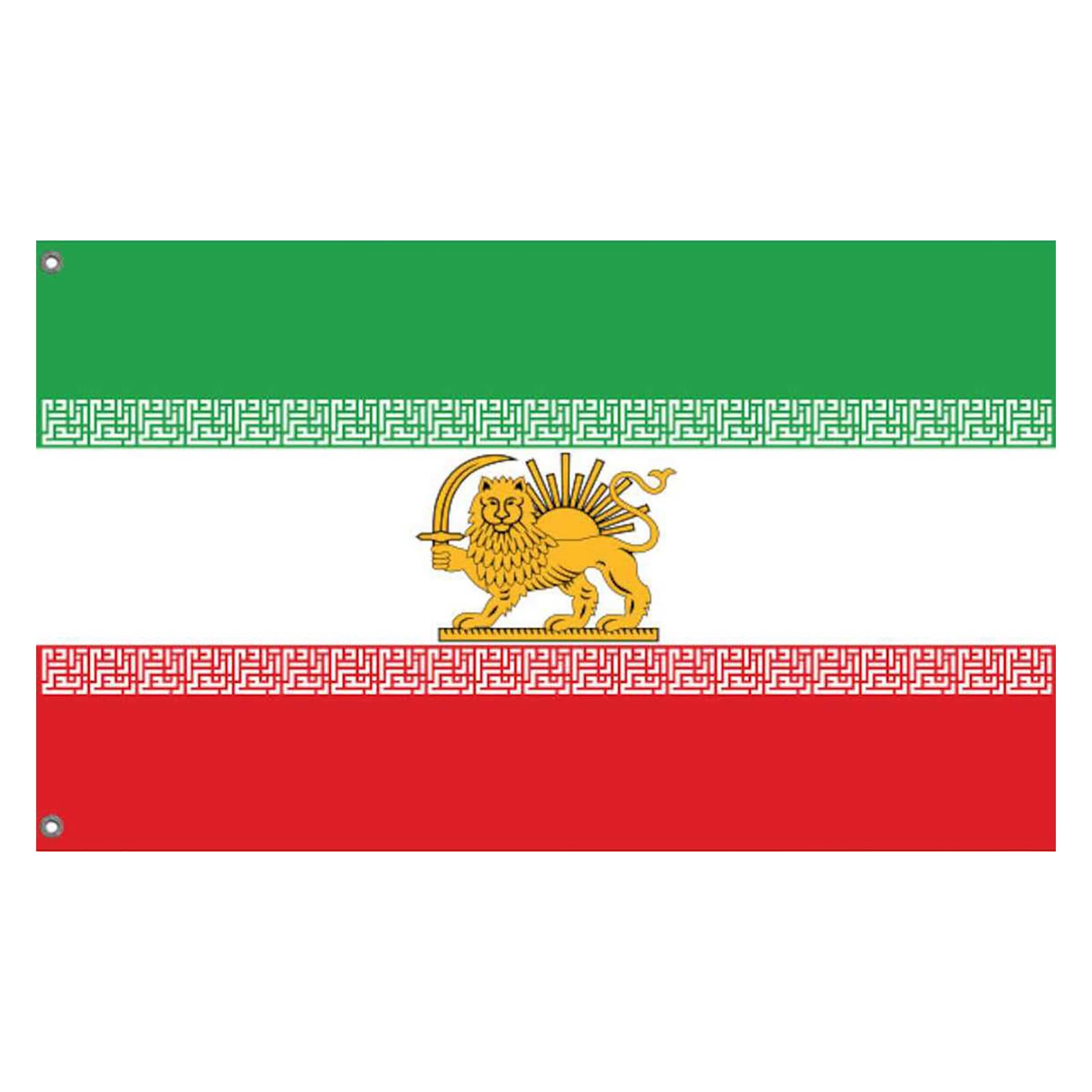 Iran Flag 3x5FT Iranian Flags Old Historic Persian Iran Flag With Lions Sun Crowns Dur-able Double Stitched And Polyester For Garden Fence Lawn Park Patio Family Gatherings 2 Brass Grommets (A&04)