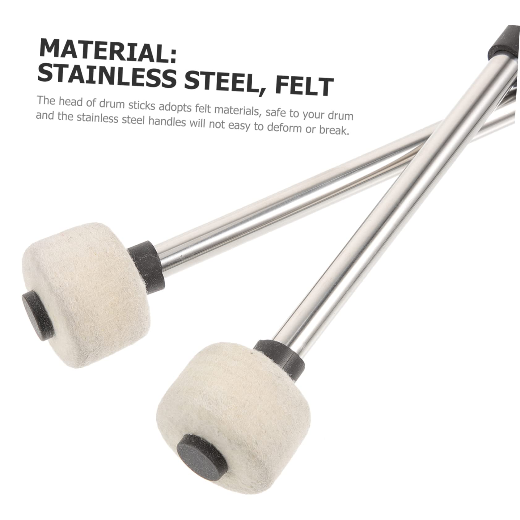 ibasenice 6stücke Drum Mallets Aus Edelstahl Mit Filzkopf Für Percussion-instrumente Leichte Und Langlebige Schlagzeugstöcke Geeignet Für Anfänger Und Profis Für Trommelkits Und