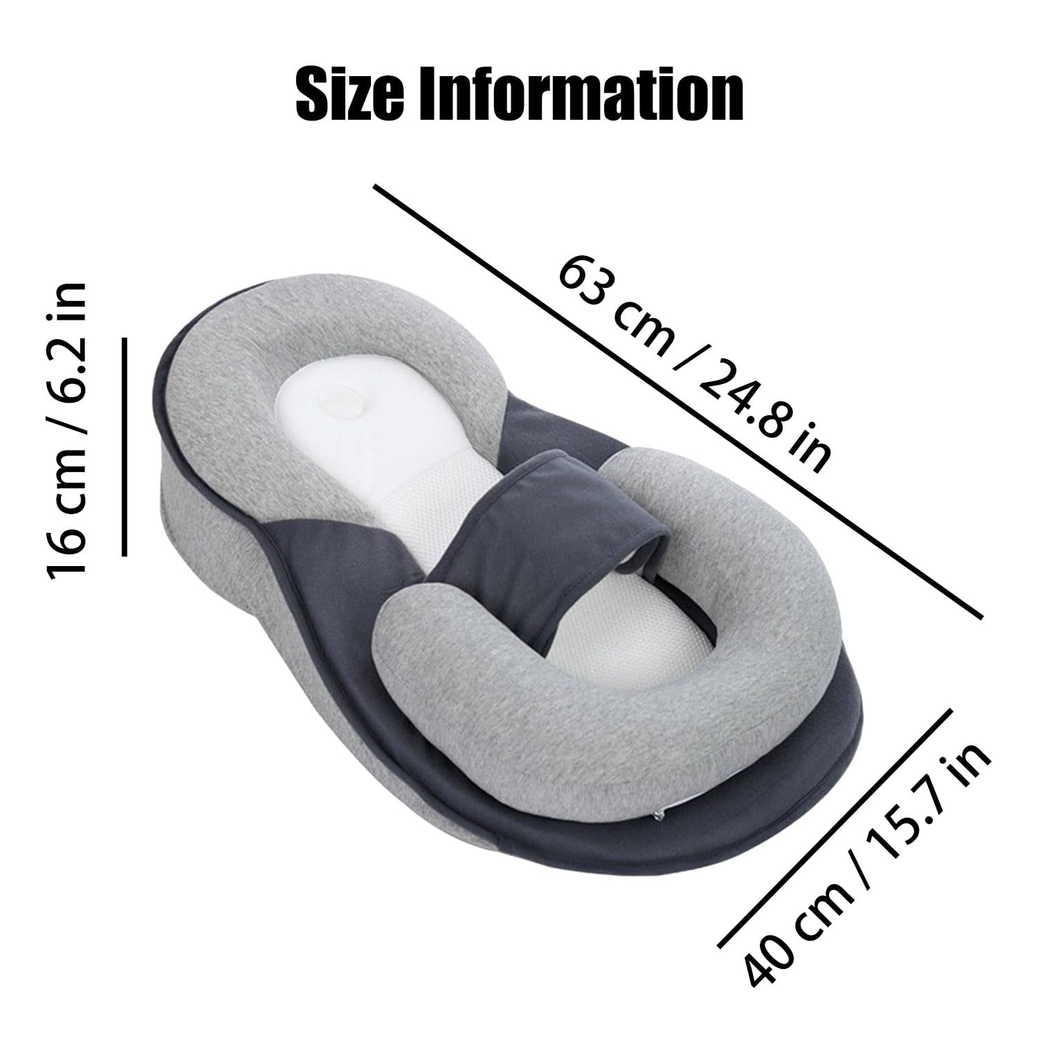 Baby Wedge Pillow for Newborn, Reflux Breastfeeding Pillow, Tummy Time Pillow for Comfortable Play & Feeding Support — view 7