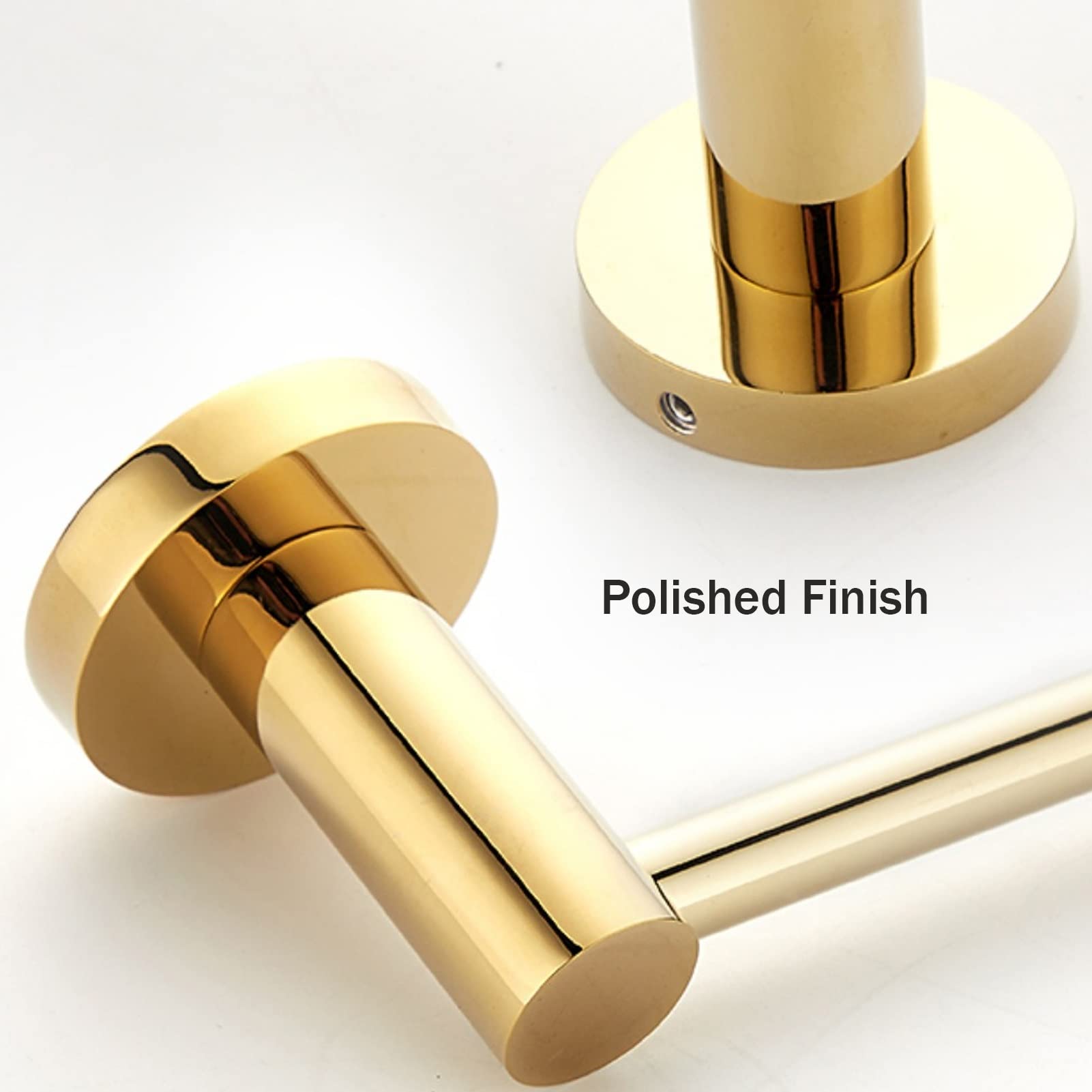 Badezimmer-Handtuchstangen, Edelstahl-Handtuchhalter, einzelne Stange für Badetücher, Handtuchhalter mit poliertem Gold-Finish, 6 Größen (30 cm - 80 cm) - Gold (Size : 60cm)