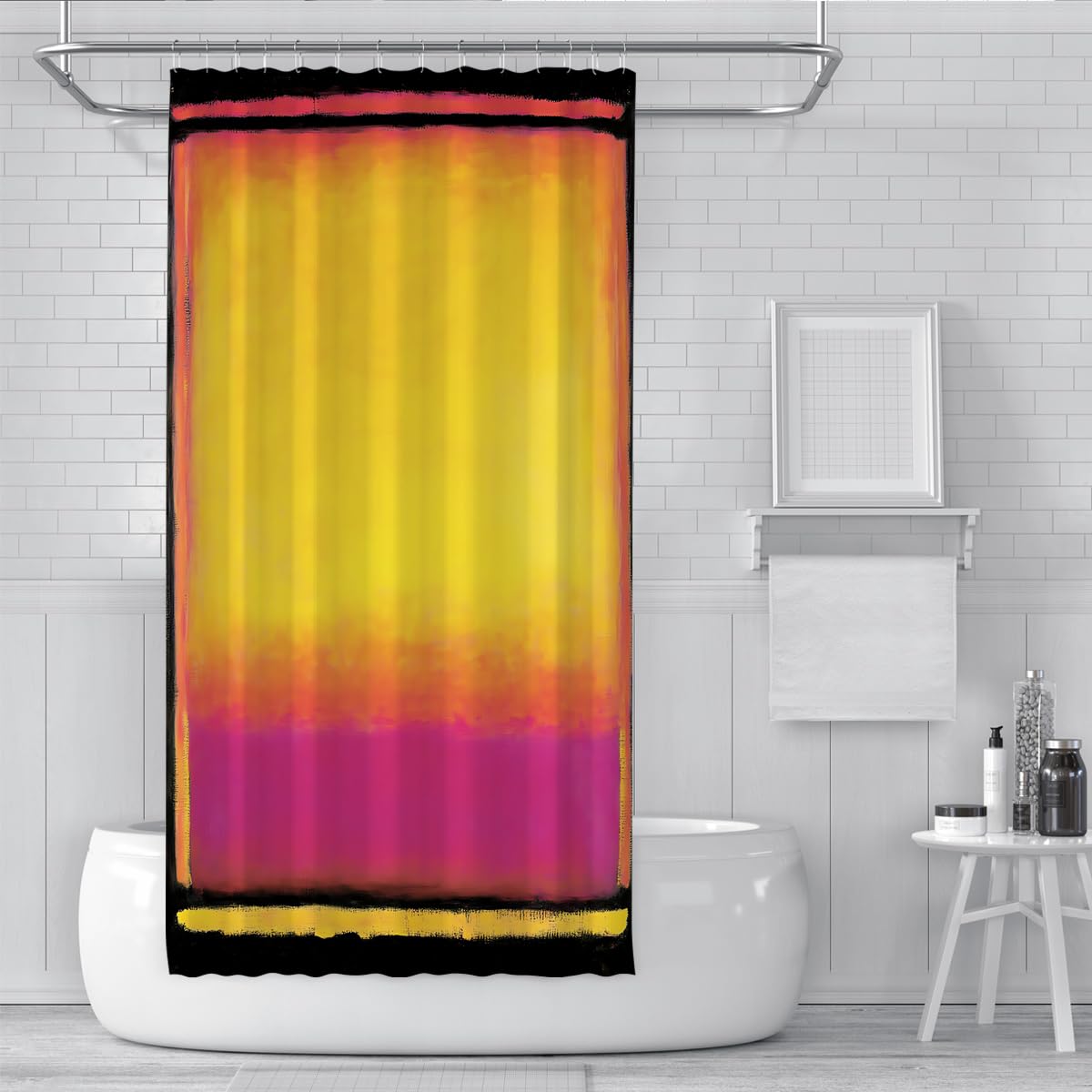 Set astratto di tende doccia da bagno di metà secolo 150x200cm