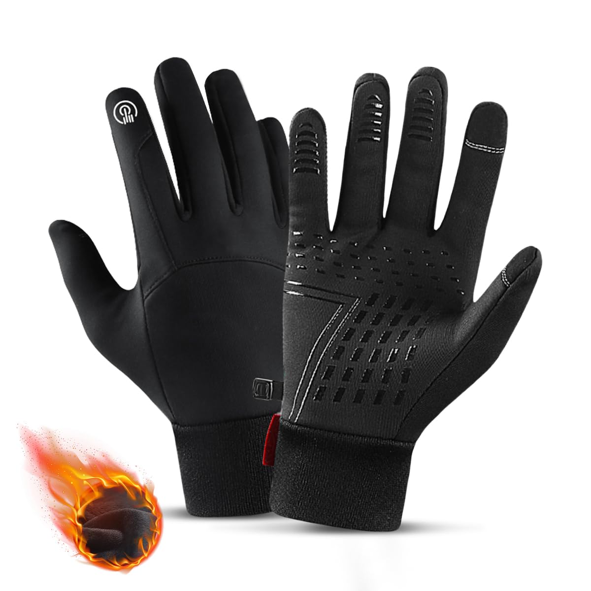 Guanti Invernali,Guanti Termici Invernali da Uomo e Donna,Touch Screen Guanti Antiscivolo Antivento Guanti per Corsa,Guida,Ciclismo,Arrampicata,Lavoro,Attività All'Aperto,Resistente All'Acqua,Circonfe