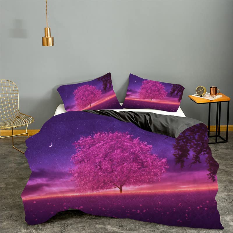 Housse de couette violette 240x260 en microfibre tissage haute densité 110g