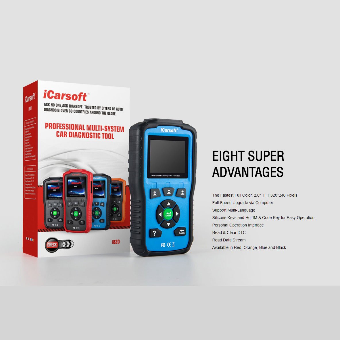 OBDII/EOBD & können motorkontrollleuchte Auto Diagnostic Tool I820 – iCarsoft