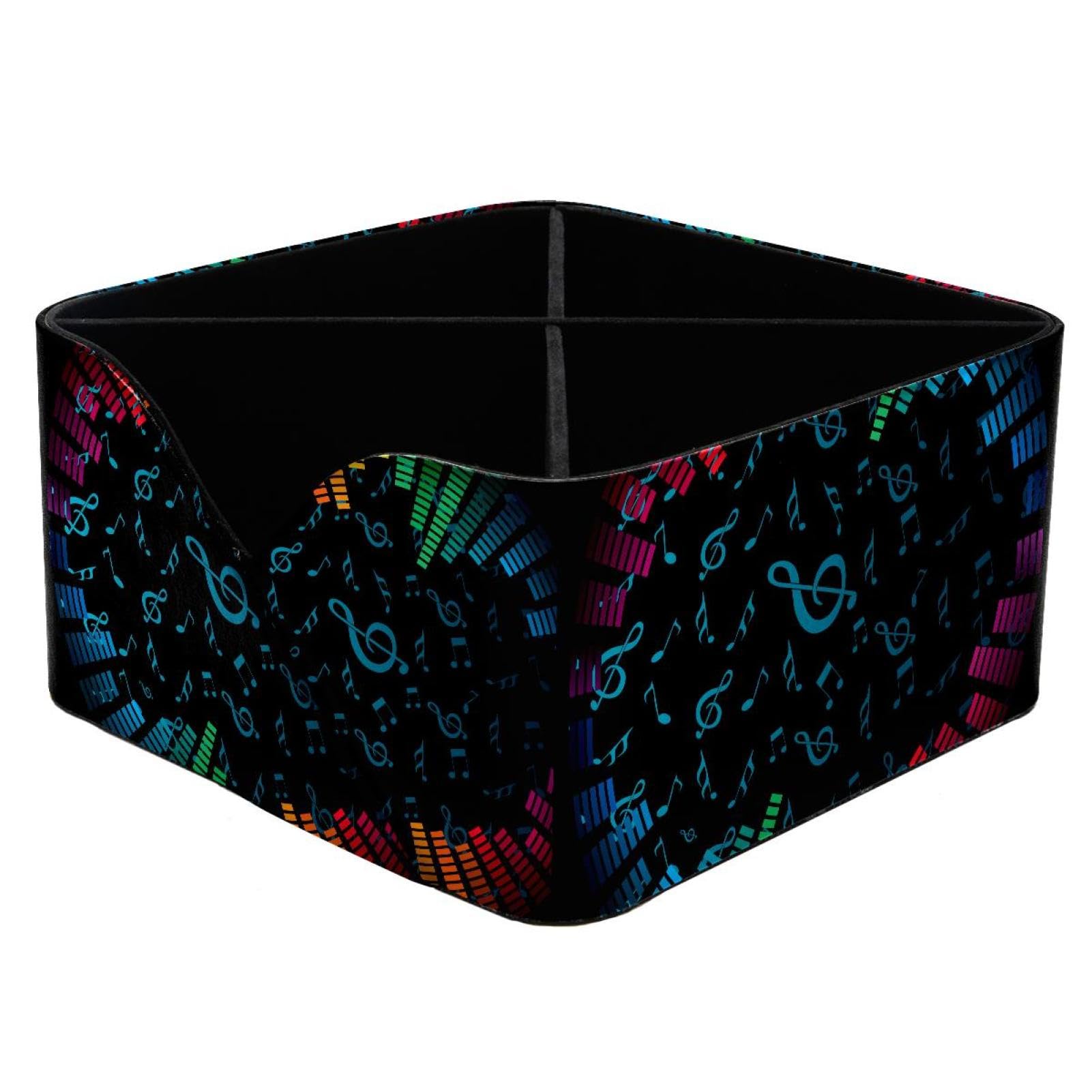 KengjuTesu Amazing Colorful Music Party Desktop Organizer Pen Holder, Rectangular Pencil Cup for Office, Study and Makeup Stations