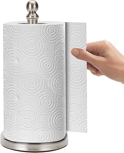 Soporte para toallas de papel, soporte resistente para toallas de papel, soporte para rollos de papel para Kichen (níquel cepillado)