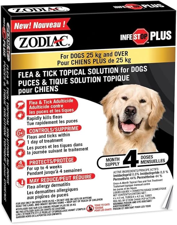 Zodiac® Infestop™ Plus Flea & Tick Topical Solution for Dogs 25kg and