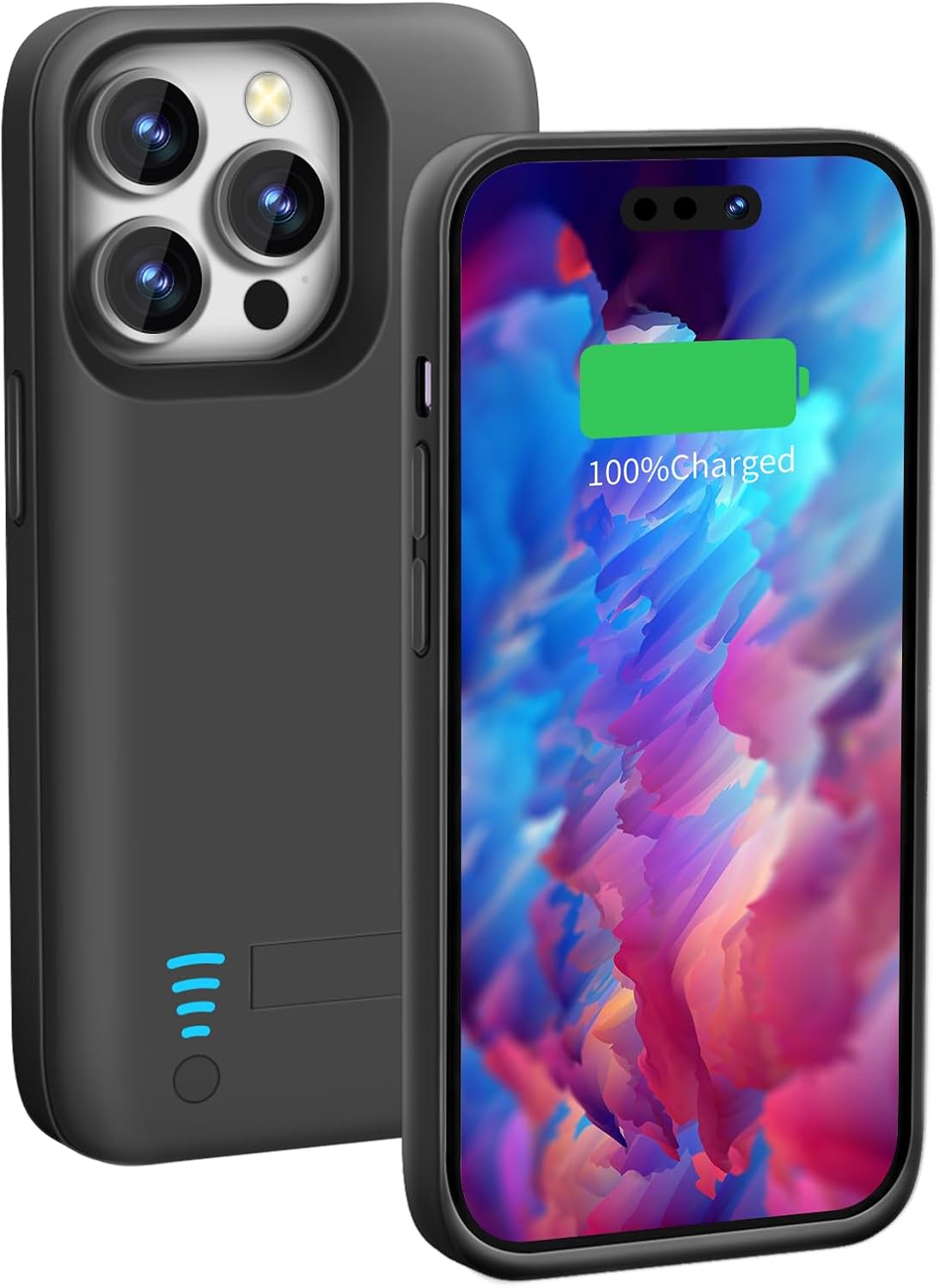 Battery Case for iPhone 14 Pro, 5000mAh Rechargeable Extended Battery Charging Charger Case, Add 100% Extra Juice (6.1 Inches) Black