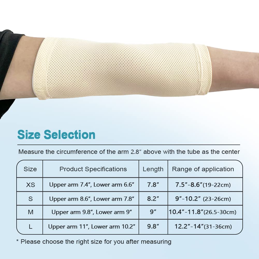 Arm PICC Line Sleeve Protector, Elbow Breathable Cast Nursing Cast Cover Supplies for Arm Circumference (XS, Camel) - Image 2