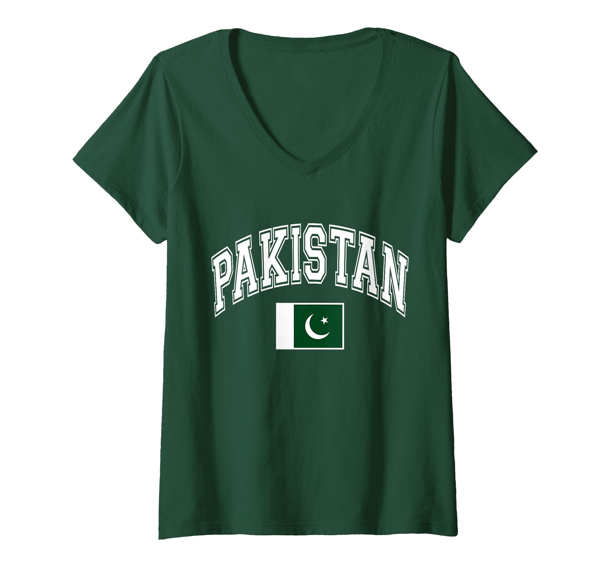 Women's Pakistan Pakistani Flag Graphic V-Neck T-Shirt