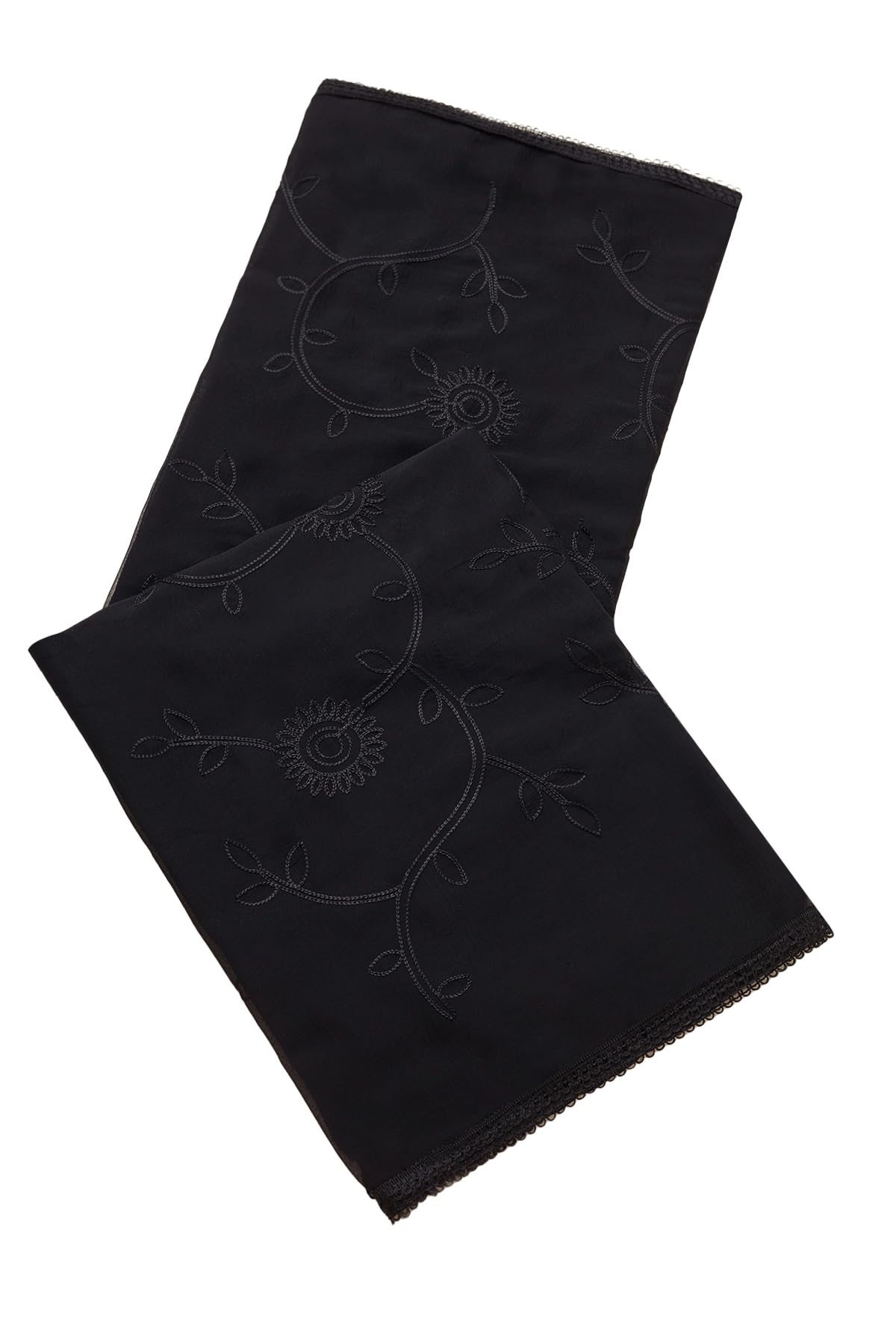 soch Womens Black Chiffon Embroidered Dupatta-picture-35