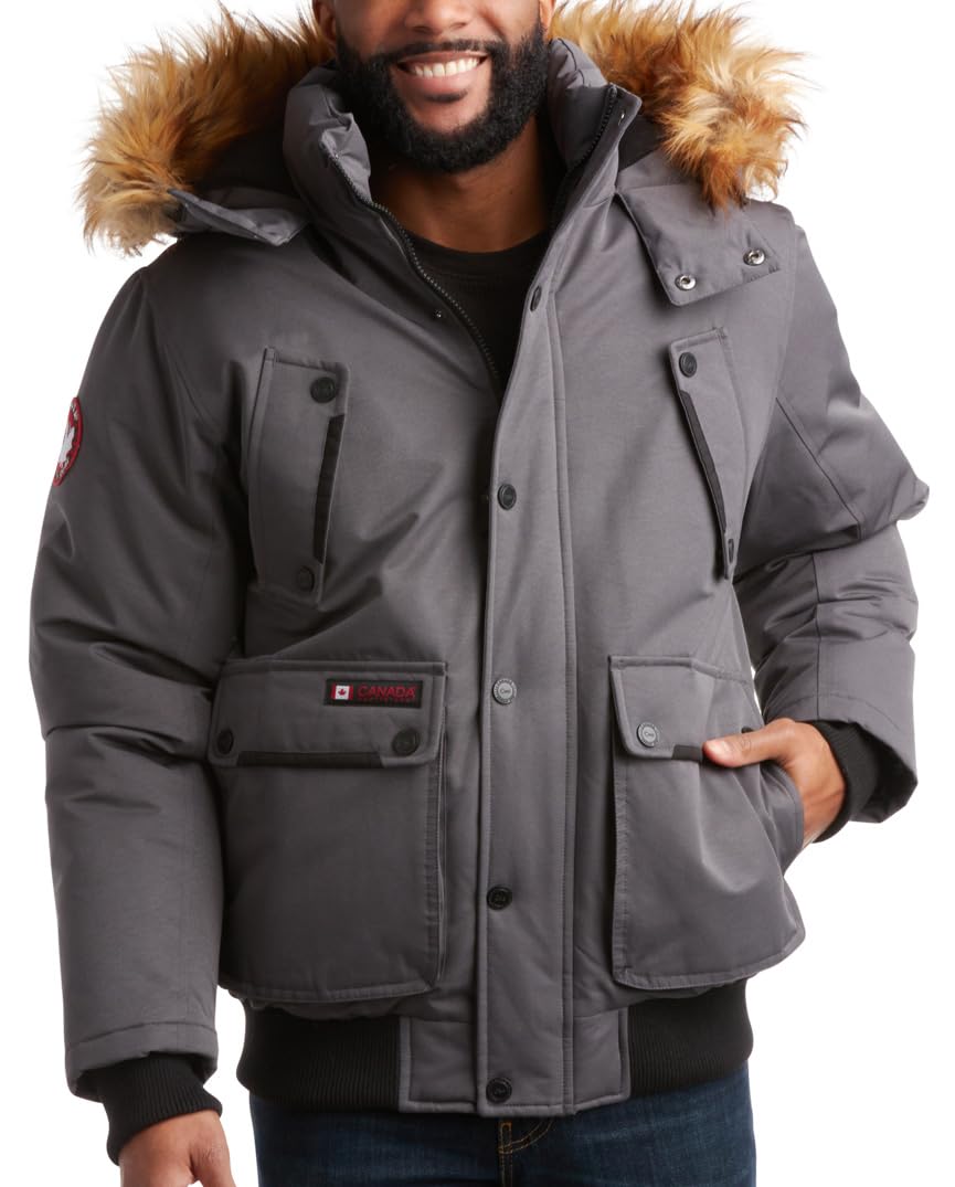 CANADA WEATHER GEAR Men’s Big & Tall Winter Jacket Heavyweight Bomber Parka Coat Jacket for