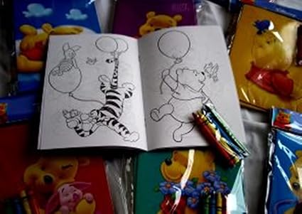 Download Amazon Com Coloring Book 12 Sets Of Disney Winnie The Pooh Friends And Crayon Set Children Party Favors Bag Filler Toys Games