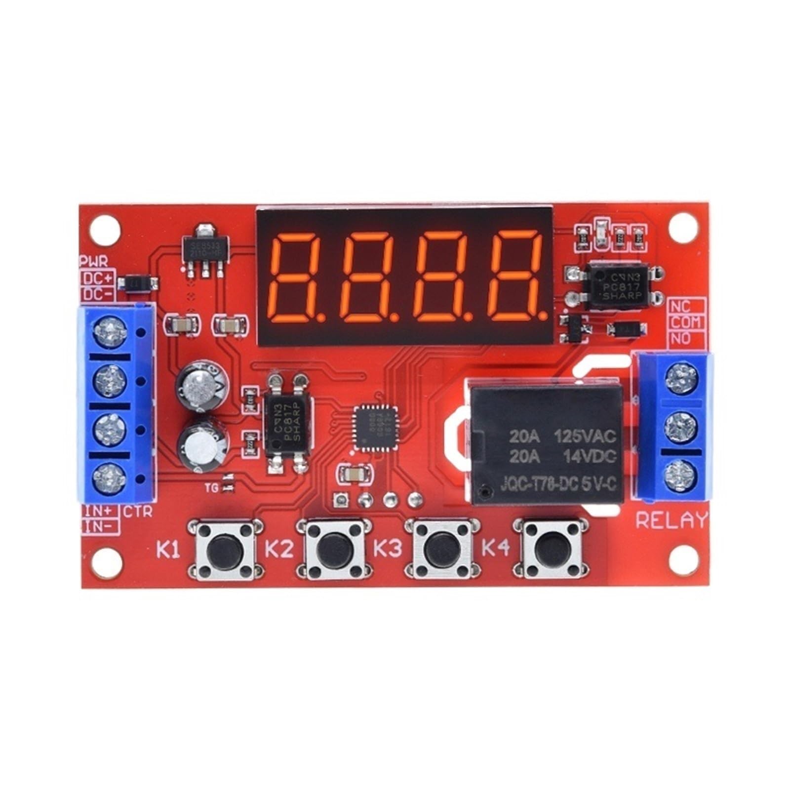 1 szt. DC 5 V 12 V 24 V 10 A Regulowany moduł przekaźnika czasowego 32 tryby LED Zegar sterujący cyfrowy przełącznik cyklu impulsowego (24 V z obrotowym)