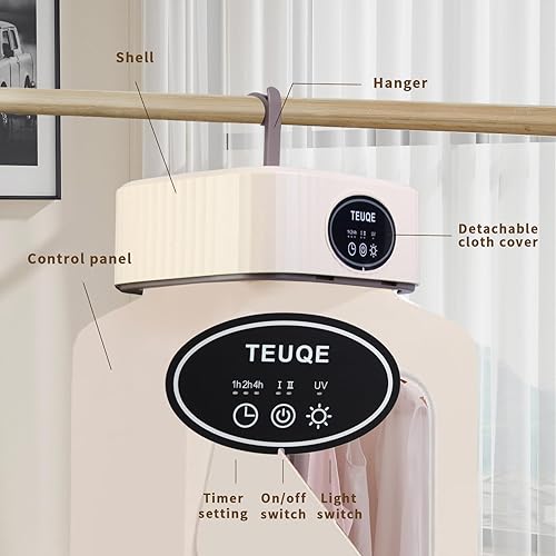 Miniatura 6 de Teuqe Secadora de ropa portátil - Máquina de esterilización y secado eficiente de 600 W para prendas. Ideal para el hogar, hoteles, casas rodantes y