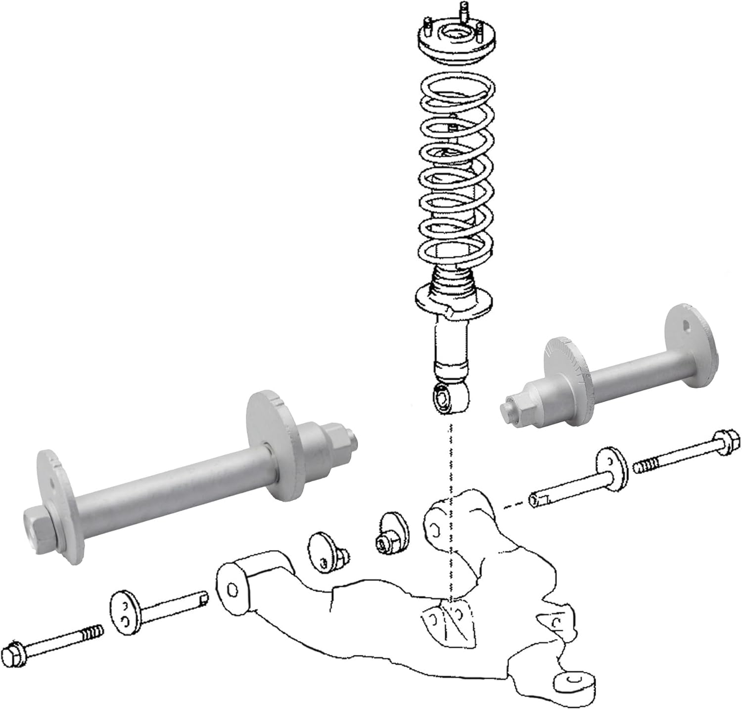 Front Alignment Camber Toe Adjustment Bolts, Lower Control Cam Plate Toe Alignment Bolts Fit for Toyota 2000-2006 Tundra, 2001-2007 Sequoia(for one Side)