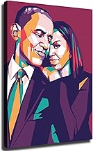 ZeeHxq Barack Obama and Michelle Poster Gift African American Picture Art Print Framed and Unramed Canvas Wall Art Home Room Decor (08x12inch Unframed)