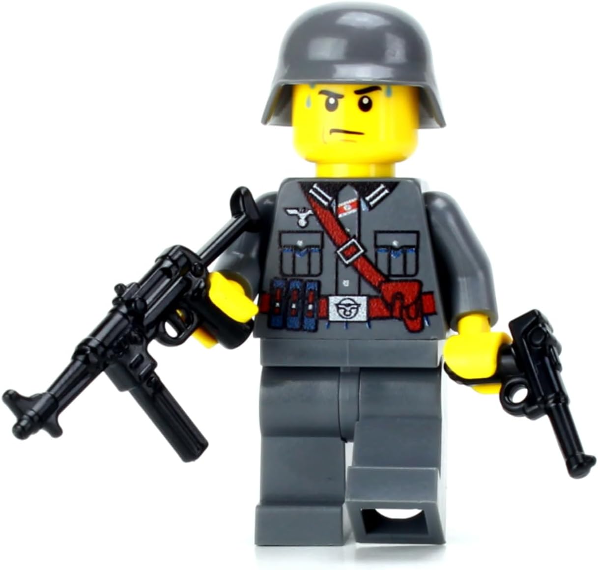 Battle Brick 1.6 Inches Tall Collectible German WW2 MP40 Soldier Custom Minifigure | Genuine Military Minifig | Printed in The USA | World WAR 2 | Great Gift for Ages 8+ to Adult AFOL