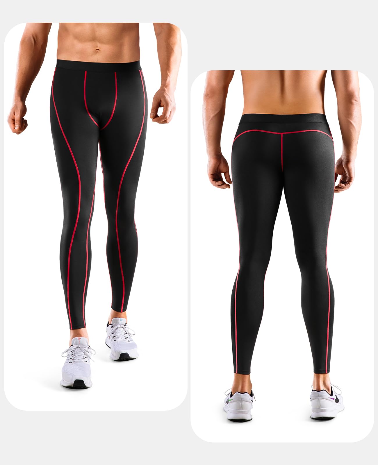 Niksa 2 Piezas Mallas Hombre Gym Leggings Deporte Pantalón Largo de Compresión Ropa Running Hombres