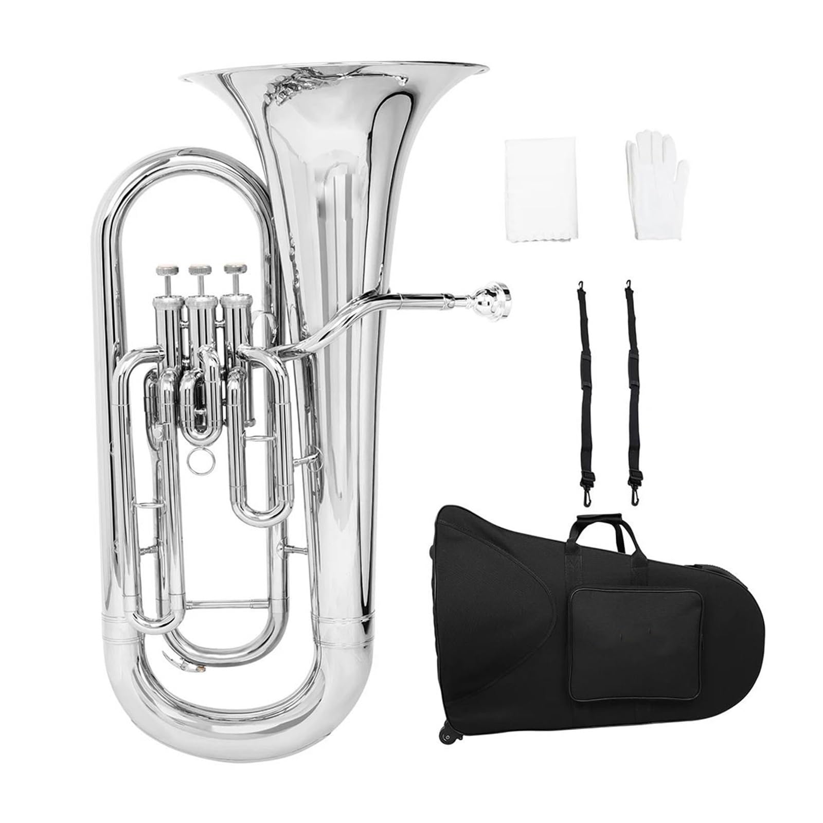 Eufonium Profesjonalne Bb Flat Euphonium 3 Kluczowe Pionowe Mosiężne Części Do Instrumentów Muzycznych Akcesoria Z Etui