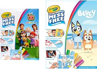 CRAYOLA Color Wonder - Cocomelon Mess-Free Colouring Book (Includes 18 Colouring Pages & 5 Magic Color Wonder Markers) & Color Wonder - Bluey Colouring Mess-Free Book