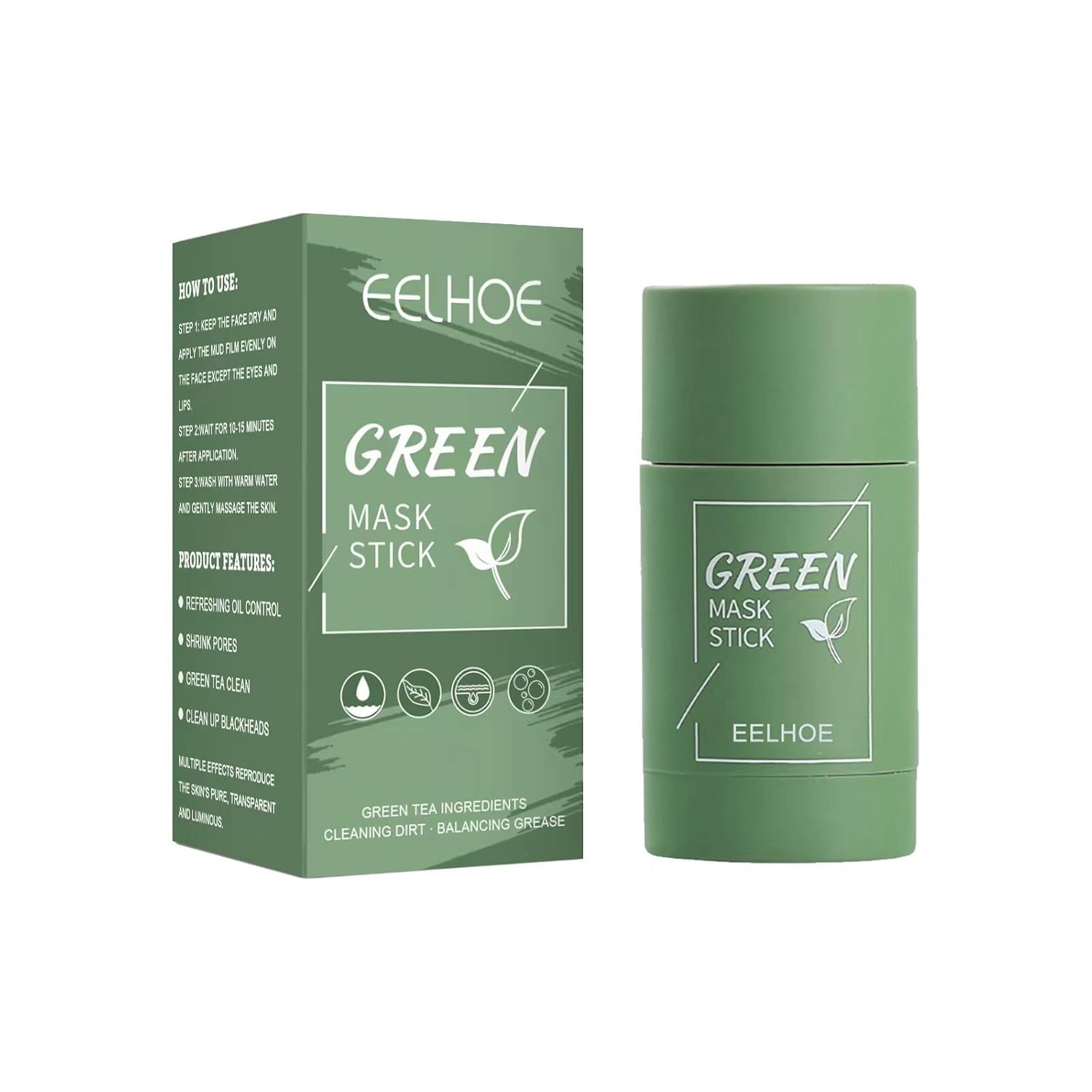 Pocoskin Natural Green Tea Mask, Green Tea Deep Cleansing